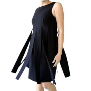 CAbi Size 6 Black Holiday Party Dress Knee Length Sleeveless Empire Waist